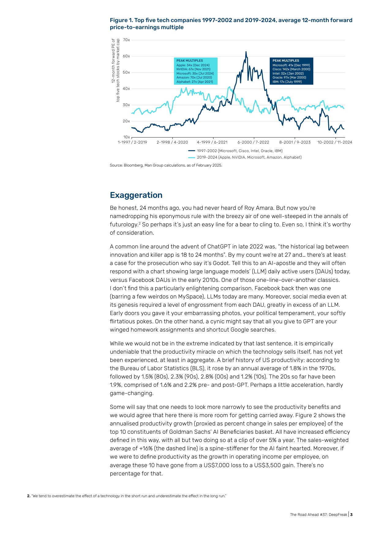 Movimientos del S&P 500 de 10%+ desde 1985 con la revisión de beneficios correspondiente — gráfico de barras